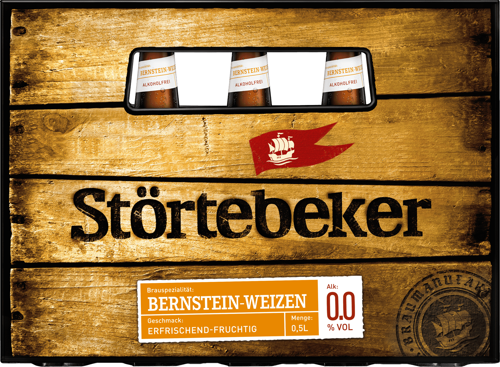 Störtebeker Bernstein Weizen alkoholfrei 0,0% (20 x 0.5 l)